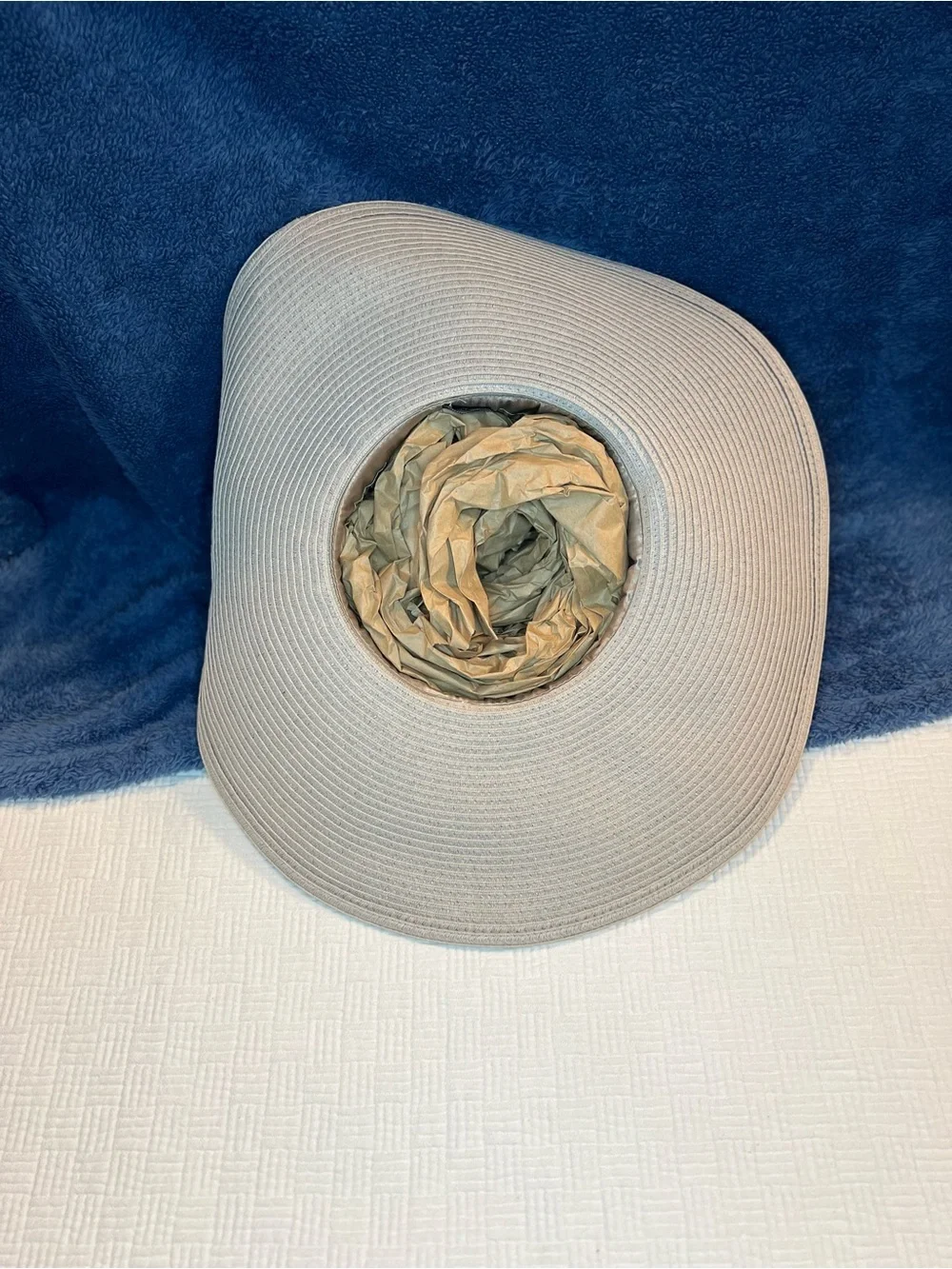 August Hat Company Gray Wide Brim Sun Hat w/ Flower